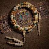 Bodhi Root 108-Bead Mala Bracelet — Natural Seed Beads for Meditation & Mindful Practice Tibet Art