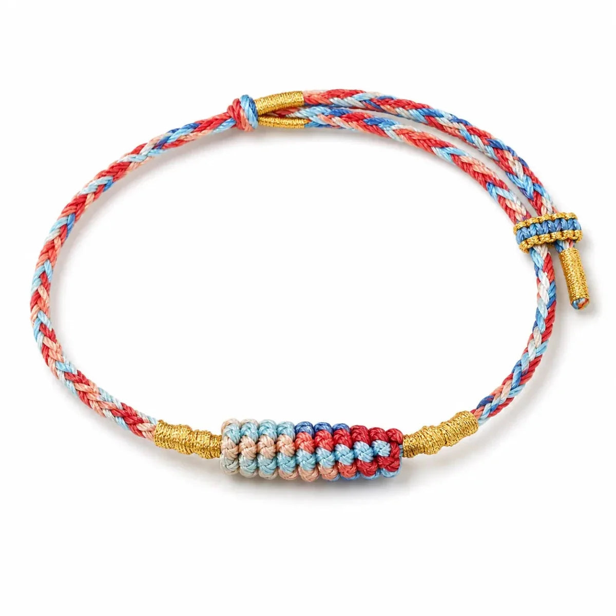 Five-Color Feng Shui Knot Bracelet — Traditional Lucky Rope Charm for Protection & Good Fortune Tibet Art