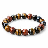 Colorful Tiger Eye Bracelet — Polished Beads in Multiple Sizes for Balance & Focus Tibet Art