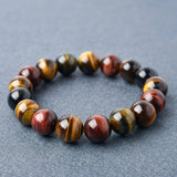 Colorful Tiger Eye Bracelet — Polished Beads in Multiple Sizes for Balance & Focus - Tibet Art