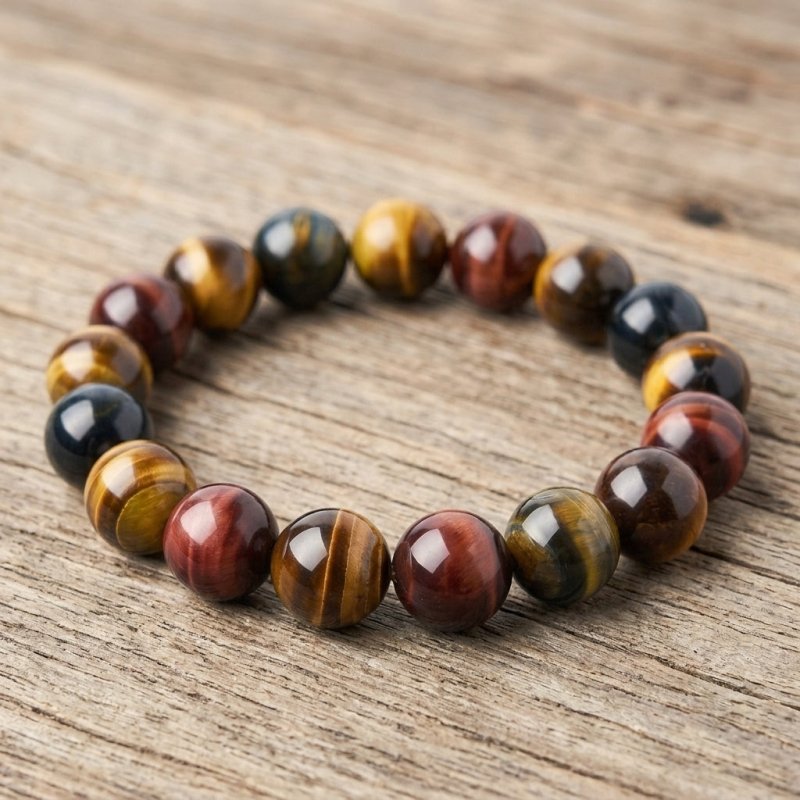 Colorful Tiger Eye Bracelet — Polished Beads in Multiple Sizes for Balance & Focus - Tibet Art