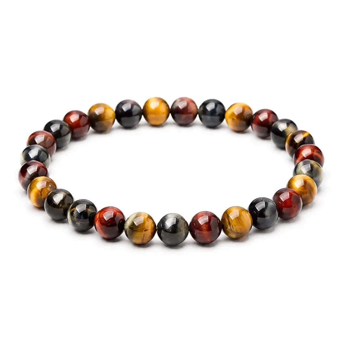 Colorful Tiger Eye Bracelet — Polished Beads in Multiple Sizes for Balance & Focus - 6 mmTibet Art