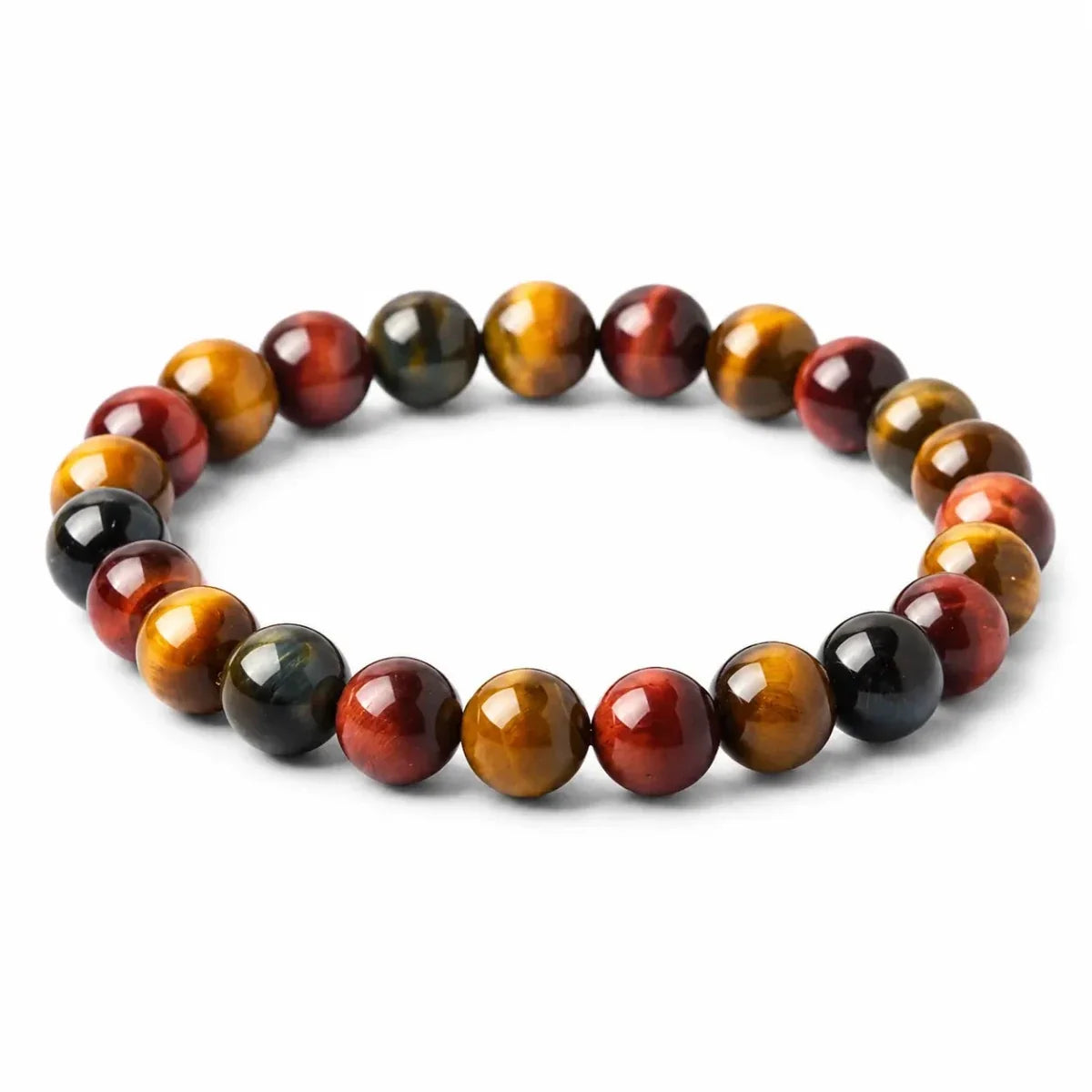 Colorful Tiger Eye Bracelet — Polished Beads in Multiple Sizes for Balance & Focus - 8 mmTibet Art