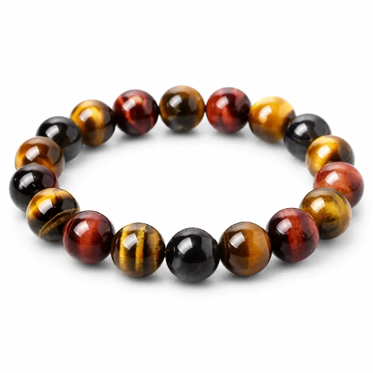 Colorful Tiger Eye Bracelet — Polished Beads in Multiple Sizes for Balance & Focus - 10 mmTibet Art