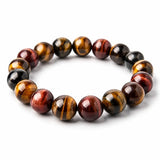 Colorful Tiger Eye Bracelet — Polished Beads in Multiple Sizes for Balance & Focus - 12 mmTibet Art