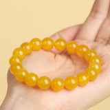 Natural Yellow Agate Bracelet - Golden Tone, Everyday Wear - Collector Grade 6mm Single LoopTibet Art