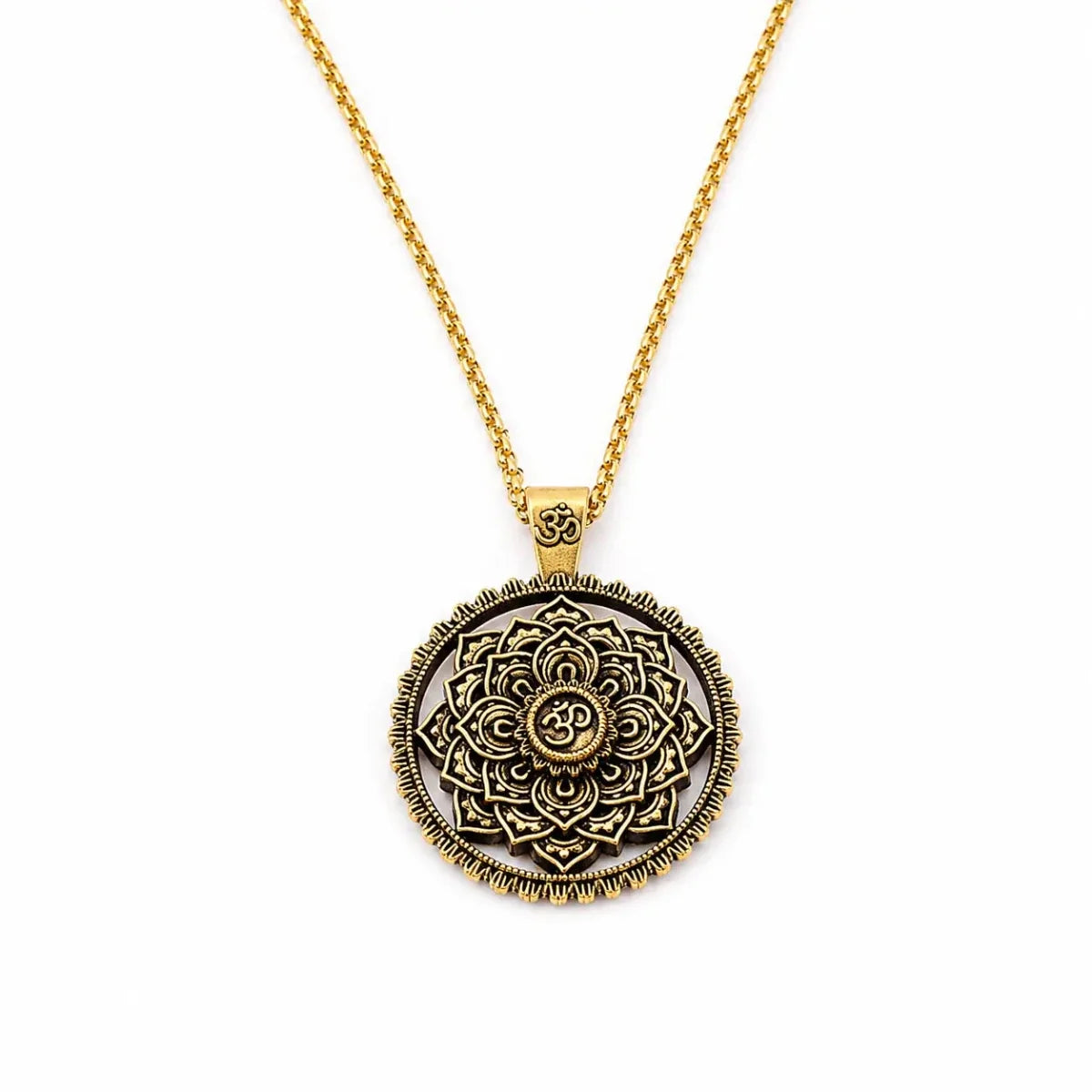 Om Lotus Mandala Necklace — Balance and Wisdom Design Tibet Art