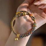 Tibetan Om Mani Padme Hum Woven Rope Bracelet — Traditional Six - Syllable Mantra - Black — Om Mani Mantra RopeTibet Art
