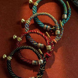 Tibetan Om Mani Padme Hum Woven Rope Bracelet — Traditional Six - Syllable Mantra - Black — Om Mani Mantra RopeTibet Art