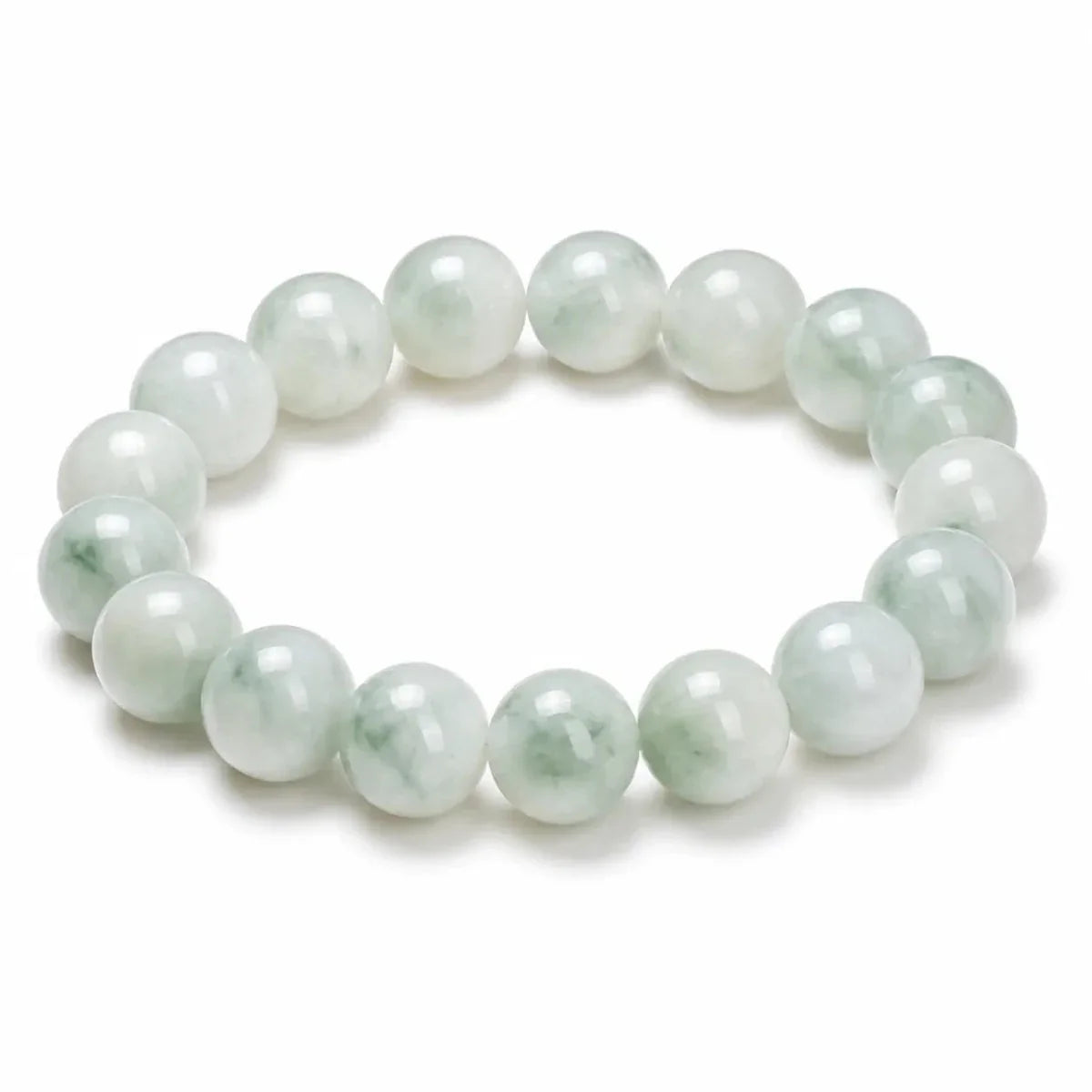 Tianshan Jade 10mm Round Bead Bracelet — Natural Green Stone, 18-Bead Tibet Art