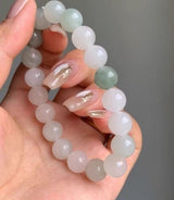 Tianshan Jade 10mm Round Bead Bracelet — Natural Green Stone, 18-Bead Single Wrap Tibet Art
