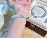 Tianshan Jade 10mm Round Bead Bracelet — Natural Green Stone, 18-Bead Single Wrap Tibet Art