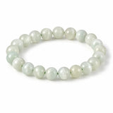 Green Moonstone Bracelet — 7A Natural Stone Beads, Rare Color Variant Tibet Art
