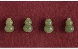 Hetian Jade Gourd Bracelet — Red String with Cinnabar Fortune Bead - Peace Red BraceletTibet Art