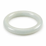 Blue-White Jade Round Bangle — Hetian-Style Everyday Jade Bracelet Tibet Art