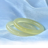 Blue-White Jade Round Bangle — Hetian-Style Everyday Jade Bracelet - Inner Diameter 52mmTibet Art