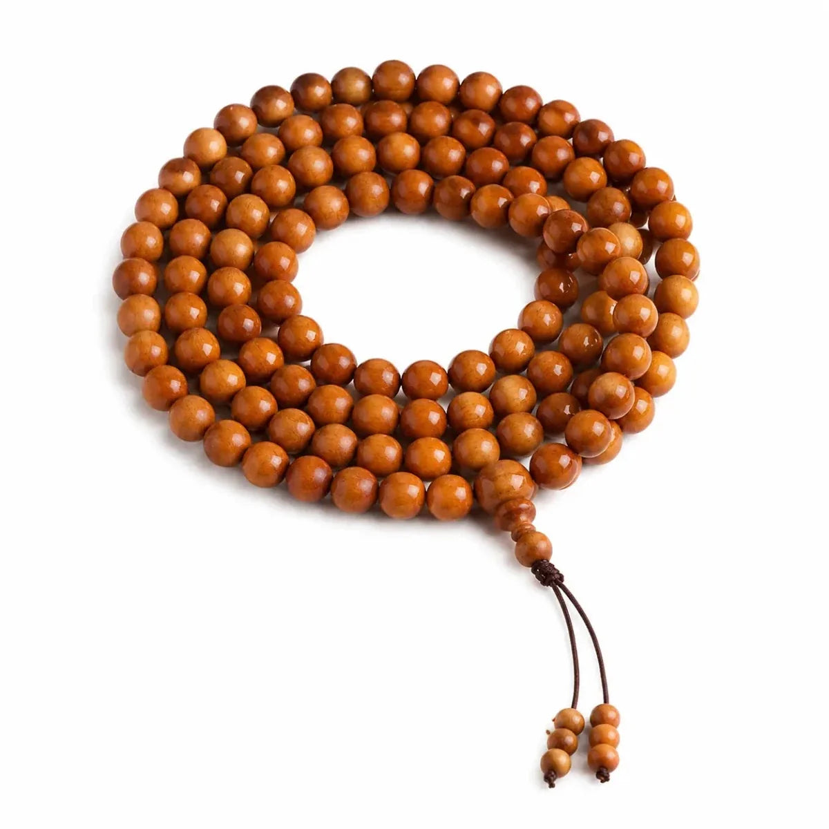 Aged Peach Wood 108-Bead Mala Bracelet — Traditional Wood Prayer Beads for Protection & Daily Practice - Aged Peach Wood 10mm × 108Tibet Art