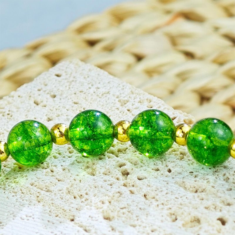 Evil Eye Bracelet - Natural Peridot - Tibet Art