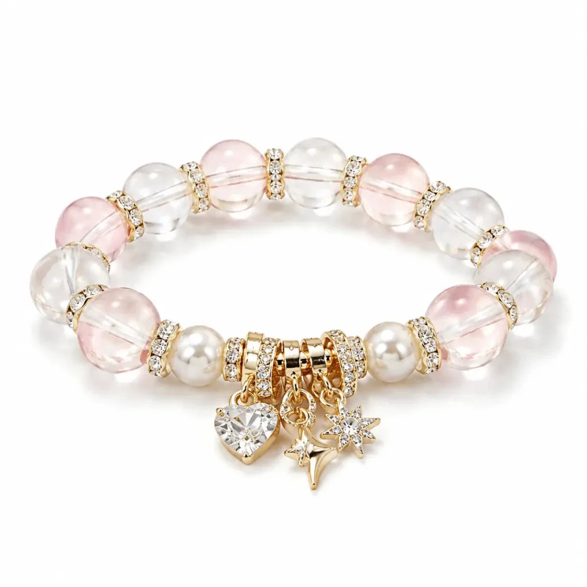 Rose Quartz Gourd Bead Bracelet — Natural Crystal Charm for Love & Good Fortune - Starlight GlitterTibet Art
