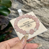 Pink Crystal Peach Blossom Bracelet — Chinese-Style Charm Strand for Love & Good Fortune Tibet Art