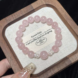 Pink Crystal Peach Blossom Bracelet — Chinese-Style Charm Strand for Love & Good Fortune Tibet Art