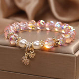 Rose Quartz Pearl & Butterfly Bracelet — Delicate Charm Bead Strand for Love & Calm Tibet Art