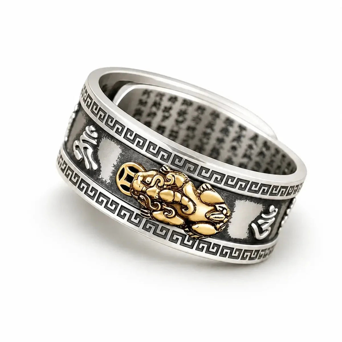 Pixiu Ring - Feng Shui Mantra Wealth Protection Ring Tibet Art
