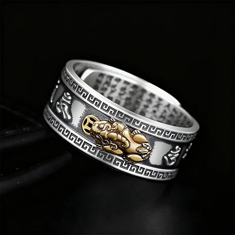 Pixiu Ring - Feng Shui Mantra Wealth Protection Ring - Tibet Art