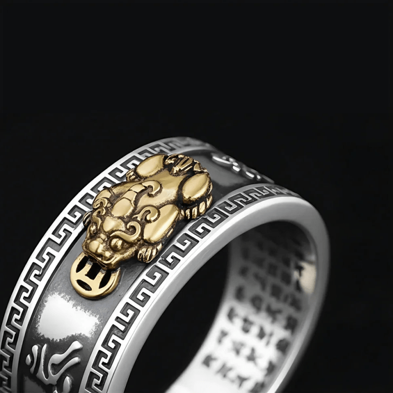 Pixiu Ring - Feng Shui Mantra Wealth Protection Ring - Tibet Art