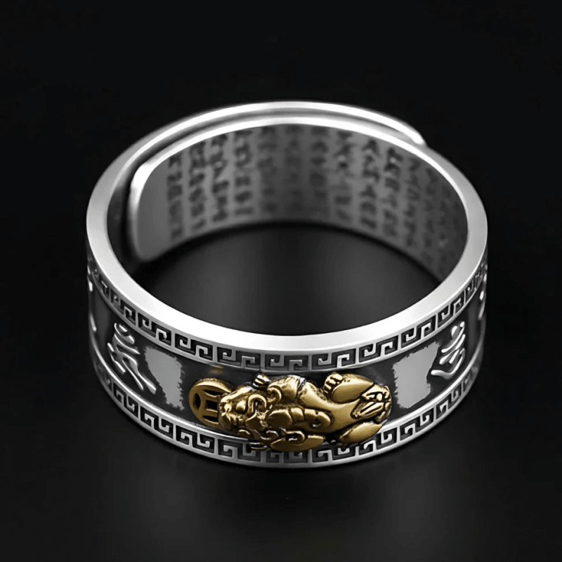 Pixiu Ring - Feng Shui Mantra Wealth Protection Ring - Tibet Art