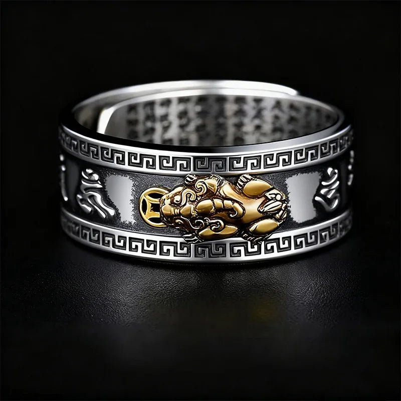 Pixiu Ring - Feng Shui Mantra Wealth Protection Ring - Tibet Art