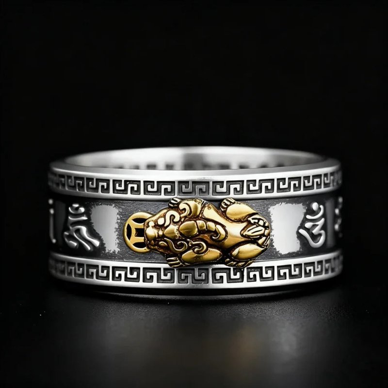 Pixiu Ring - Feng Shui Mantra Wealth Protection Ring - Tibet Art