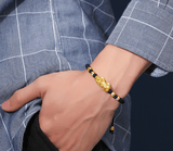 Pixiu Bracelet - Feng Shui Wealth Bracelet with Red & Black Cord for Luck & Prosperity - Tibet Art