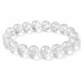 Azeztulite Clear Quartz Bracelet — Bright Beads with a Rainbow Flash Tibet Art