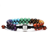 Rainbow Crystal Beaded Bracelet — Double-Strand 6mm Agate & Chalcedony - RainbowTibet Art