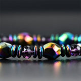 Hematite Bracelet - Rainbow Magnetic Hematite - Tibet Art