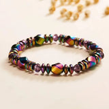 Hematite Bracelet - Rainbow Magnetic Hematite - Tibet Art