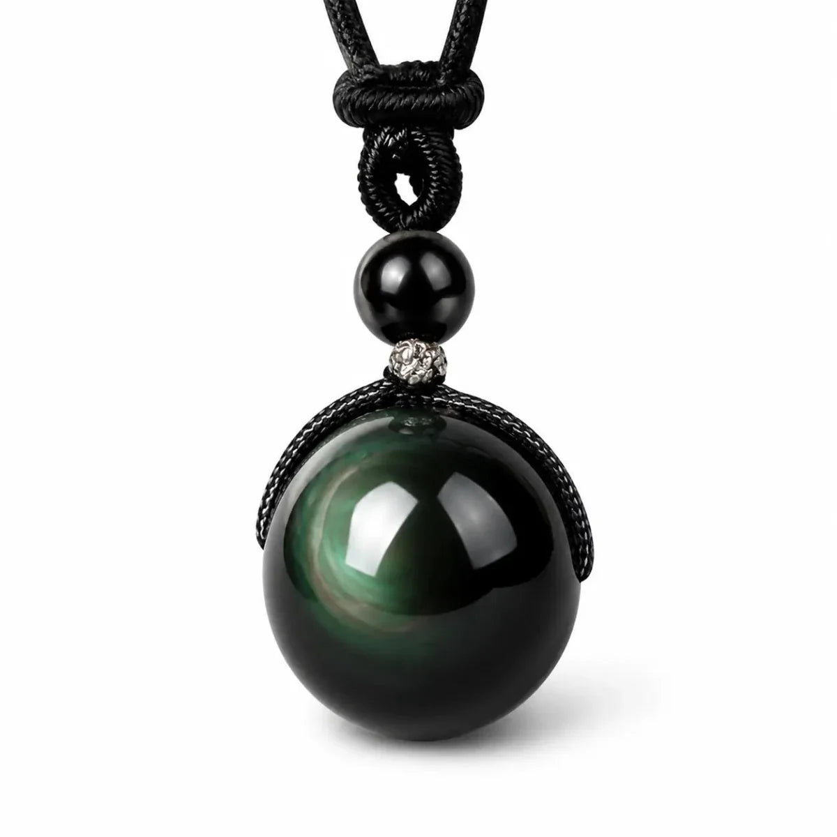 Obsidian Necklace - Rainbow Obsidian Tibet Art