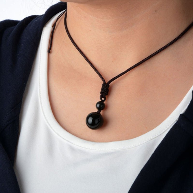Obsidian Necklace - Rainbow Obsidian - Tibet Art