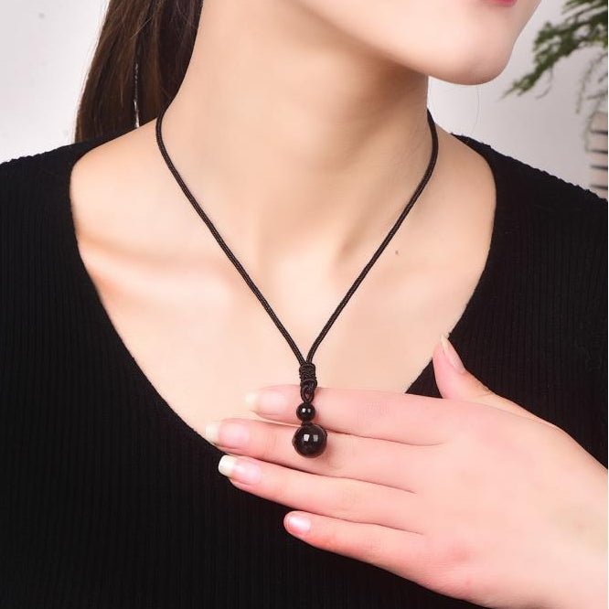 Obsidian Necklace - Rainbow Obsidian - Tibet Art