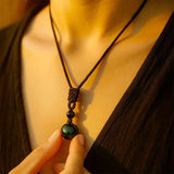 Obsidian Necklace - Rainbow Obsidian - Tibet Art