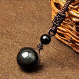 Obsidian Necklace - Rainbow Obsidian - Tibet Art