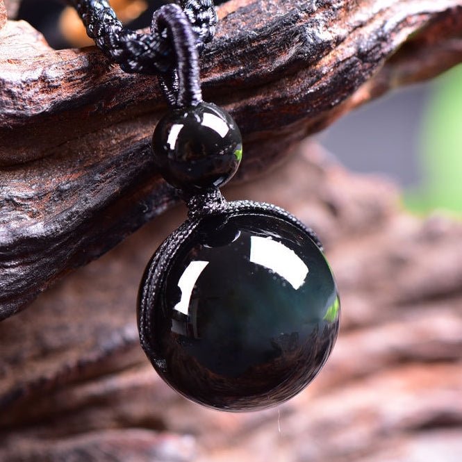 Obsidian Necklace - Rainbow Obsidian - Tibet Art