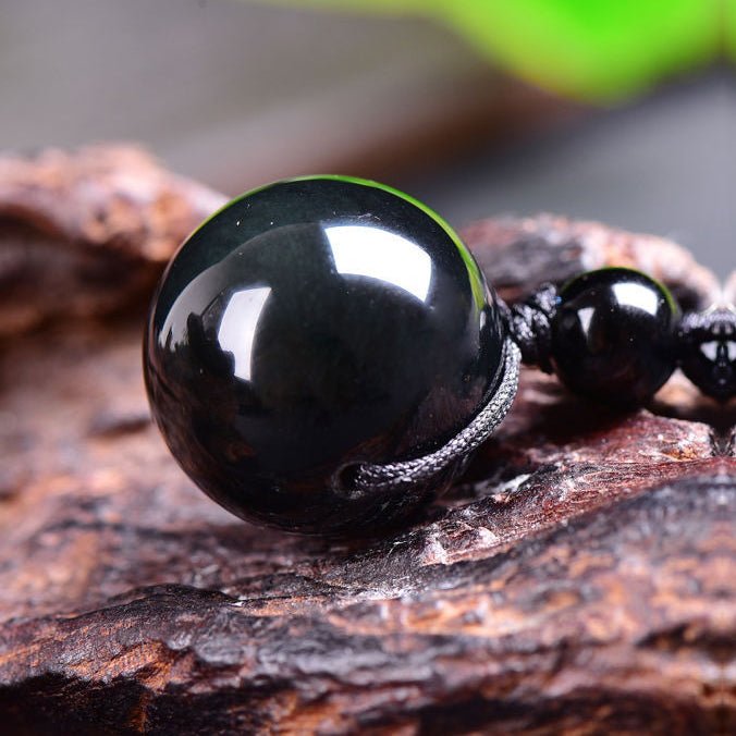 Obsidian Necklace - Rainbow Obsidian - Tibet Art