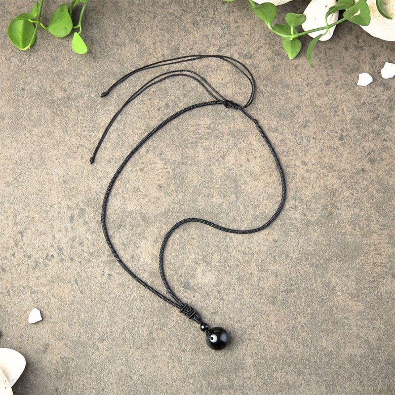 Obsidian Necklace - Rainbow Obsidian - Tibet Art