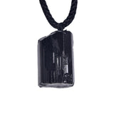 Raw Black Tourmaline Crystal Pendant — Unpolished, Unfiltered - Black Tourmaline PendantTibet Art