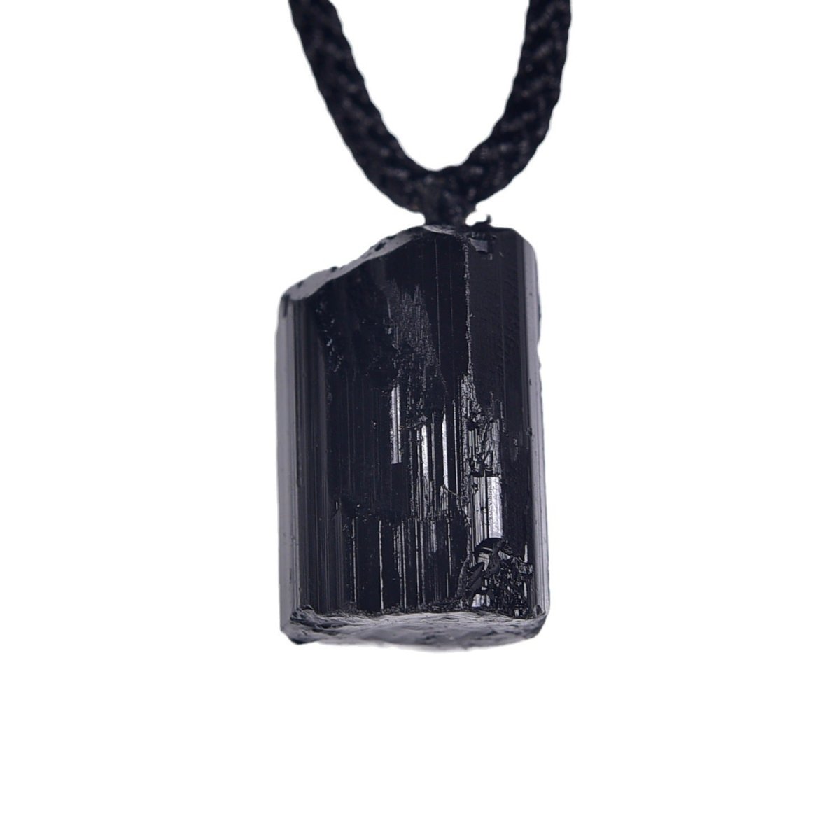 Raw Black Tourmaline Crystal Pendant — Unpolished, Unfiltered - Black Tourmaline PendantTibet Art