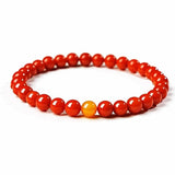 South Red Agate & Amber Bead Bracelet — Tiny Beads, Warm and Steady Tibet Art