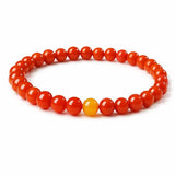 South Red Agate & Amber Bead Bracelet — Tiny Beads, Warm and Steady Tibet Art