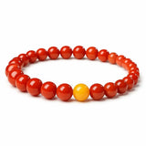 South Red Agate & Amber Bead Bracelet — Tiny Beads, Warm and Steady Tibet Art